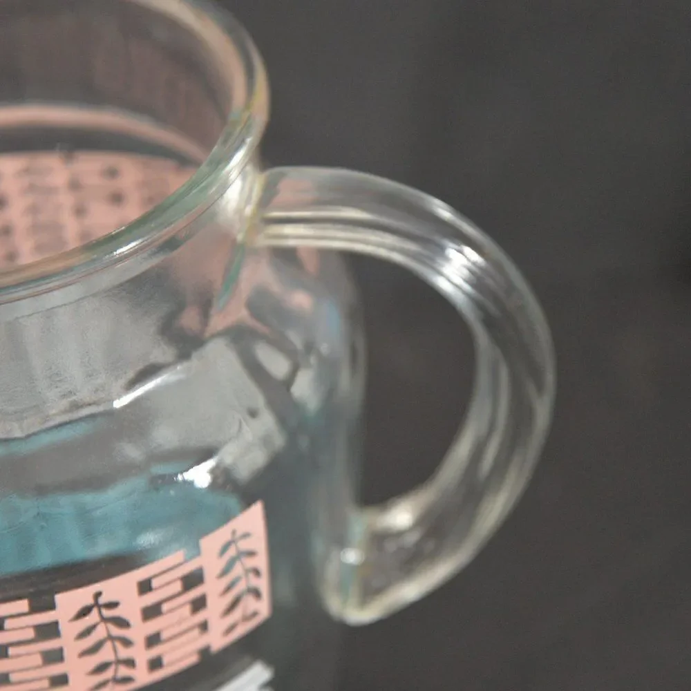 Anchor Hocking Vintage Pitcher with Ice Lip Pastel Lattice Motif 1950's - 1960's